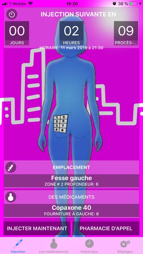 Aide médicale avec injections