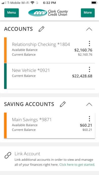 Clark County Credit Union Screenshot