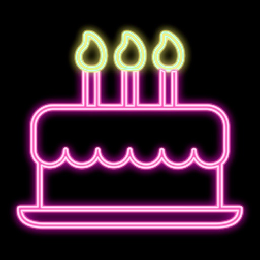 Neon Birthday Stickers