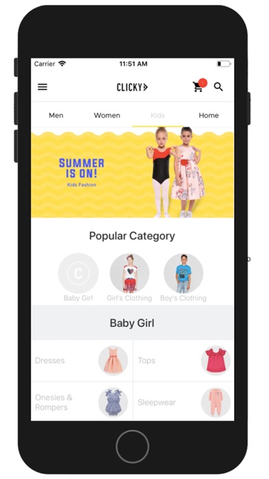 Clicky Online Shopping Screenshot