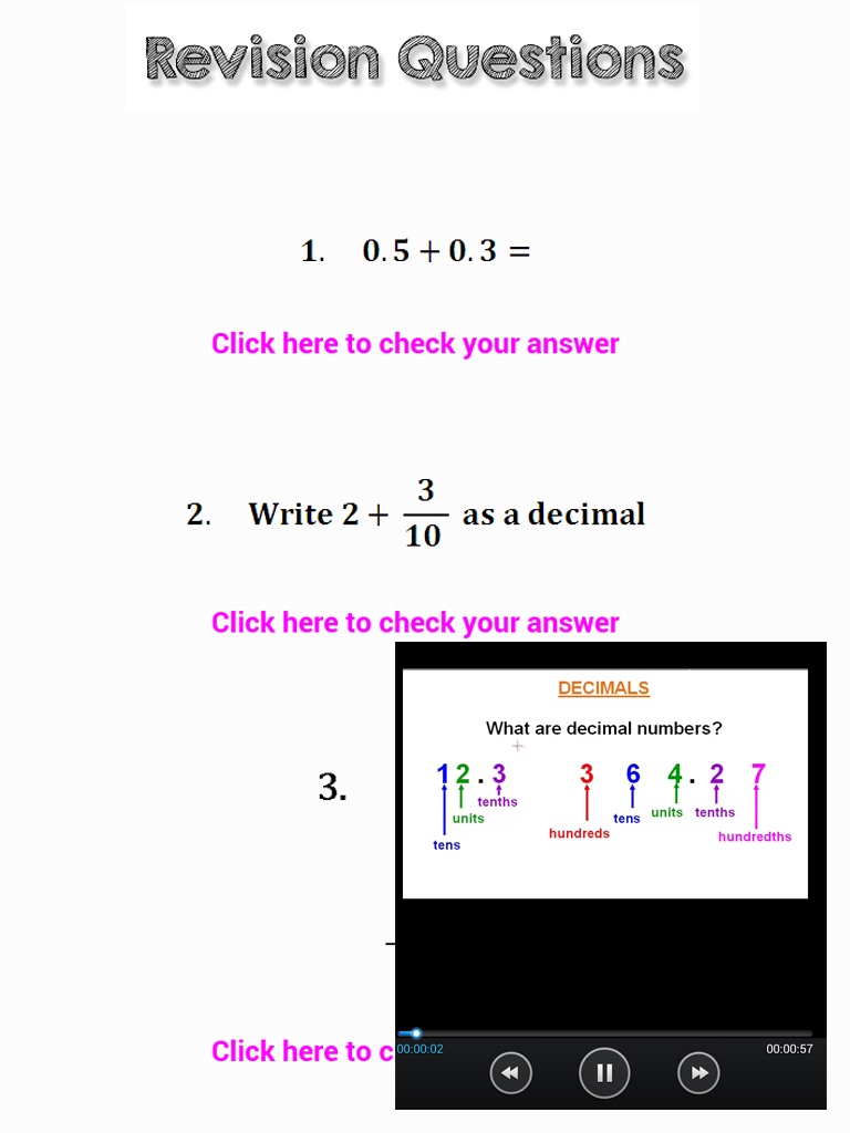 Decimals maths screenshot 4