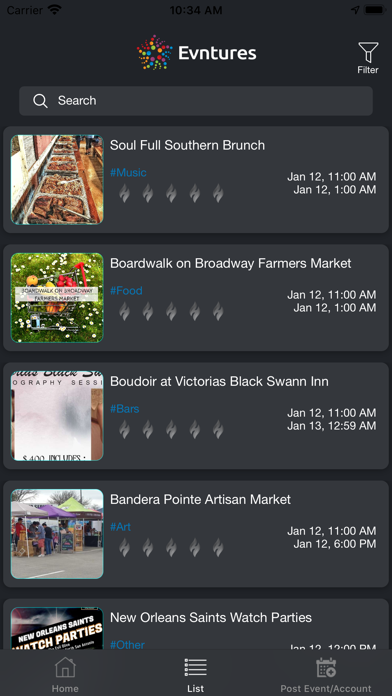 Evntures - Find Events By You Screenshot