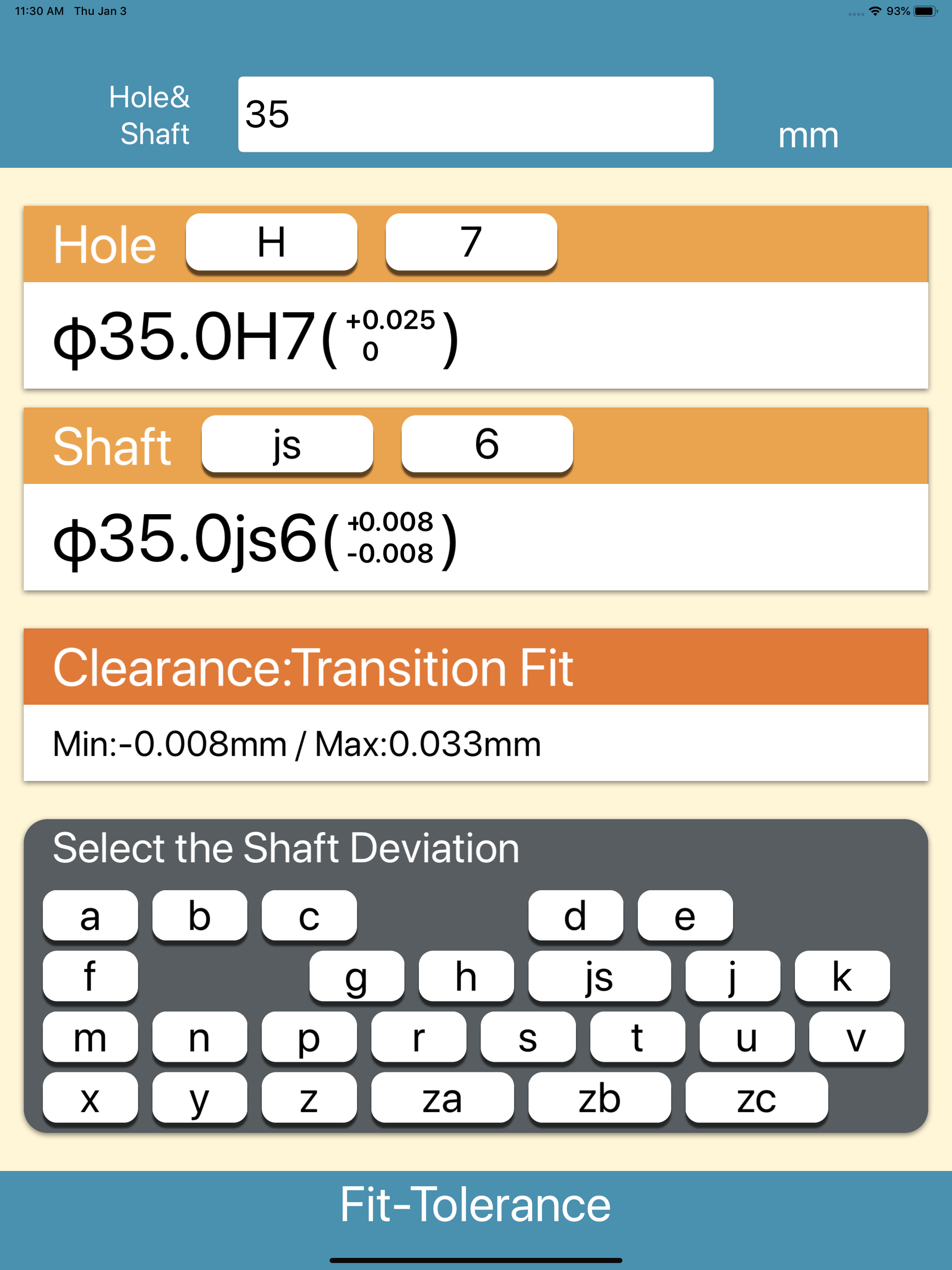 Fit Tolerance Calculator