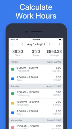 Hours - Tracker & Time Clock screenshot 1