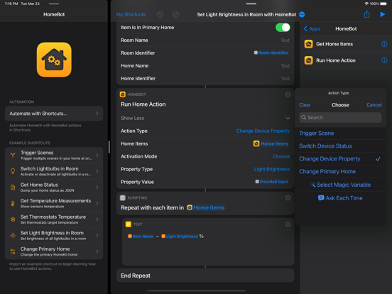 HomeBot for Shortcuts iPad app afbeelding 3