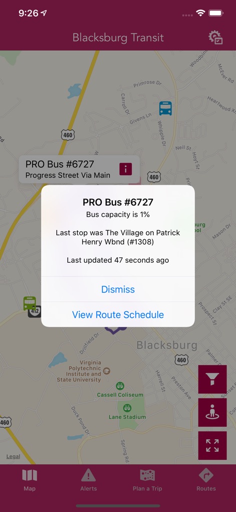 Blacksburg Transit - App de Navegación | MWM