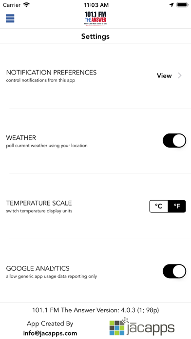 Screenshot #2 pour 101.1 FM The Answer