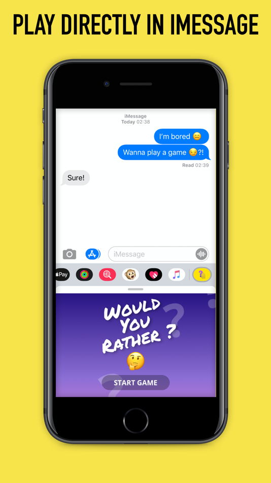 #1. Would You Rather for iMessage (iOS) 由: iMessage Games - Yellow Panda