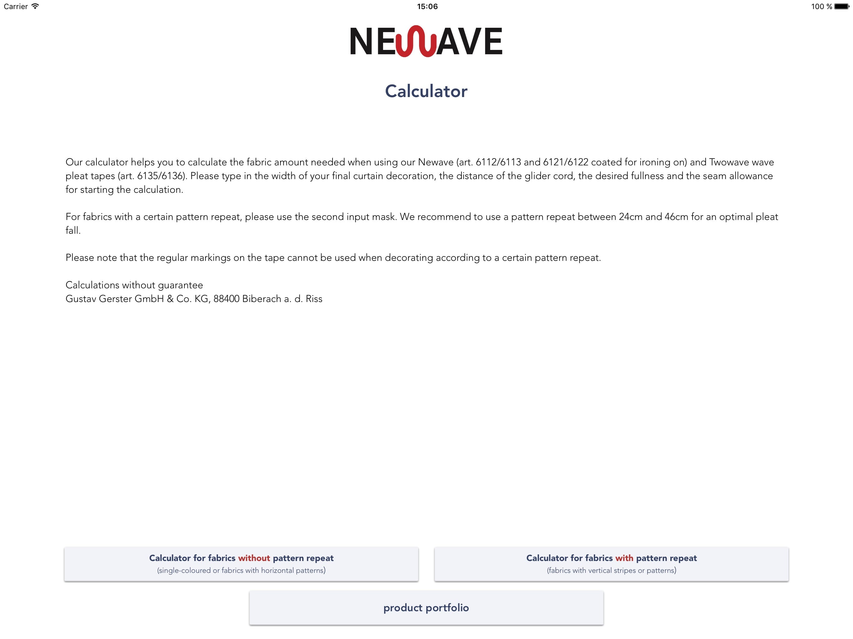 NEWAVE Calculator – Gerster