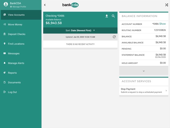 bankcda mobile iPad screenshot 5 - Finance app
