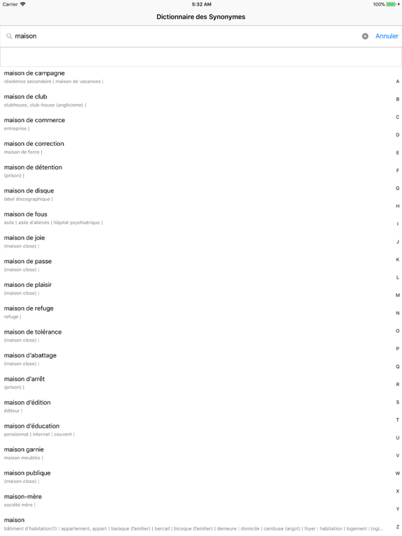 Dictionnaire des Synonymes iPad screenshot 5 - Reference app
