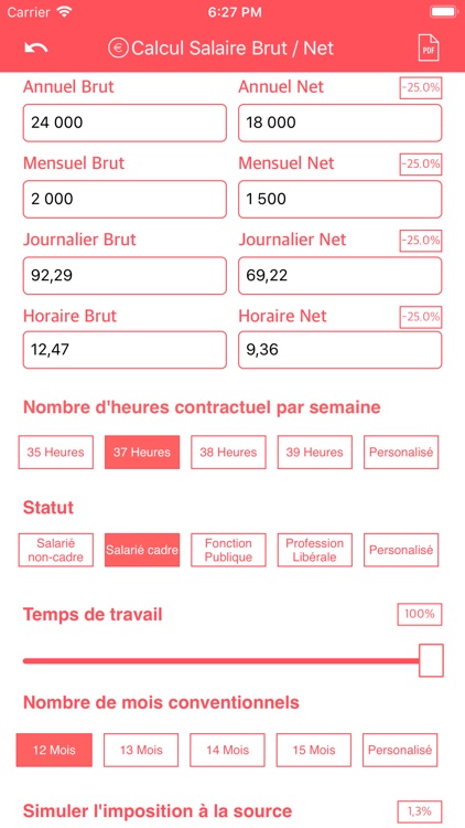 Calcul salaire Brut / Net by I Make IT