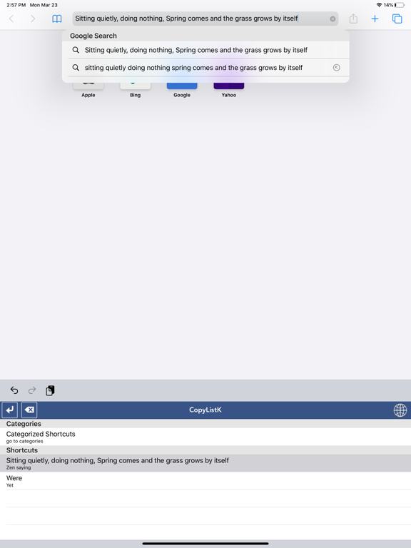 Screenshot #5 pour CopyListK shortcuts utility