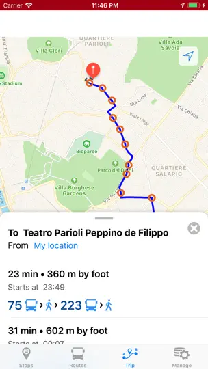 Captura de pantalla de Bus Roma en iPhone 5