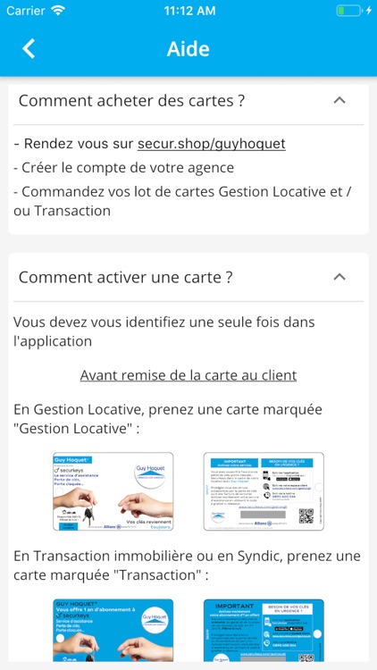 Activation cartes Guy Hoquet