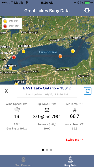 Lake Ontario Boating Weather Screenshot