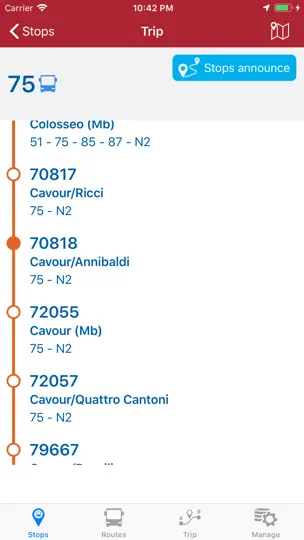 Captura de pantalla de Bus Roma en iPhone 2