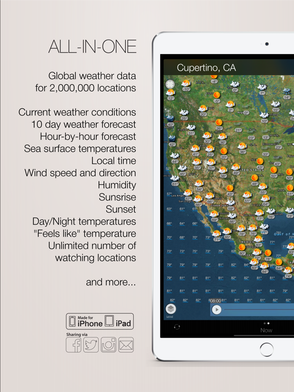 Weather and wind map iPad screenshot 4 - Weather app