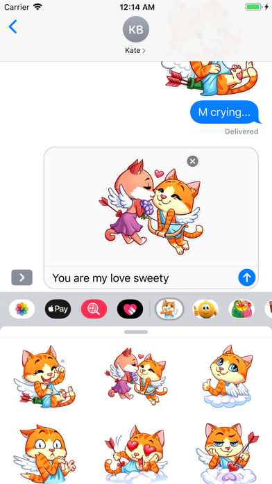 Cupid Cat Love Stickers screenshot 2