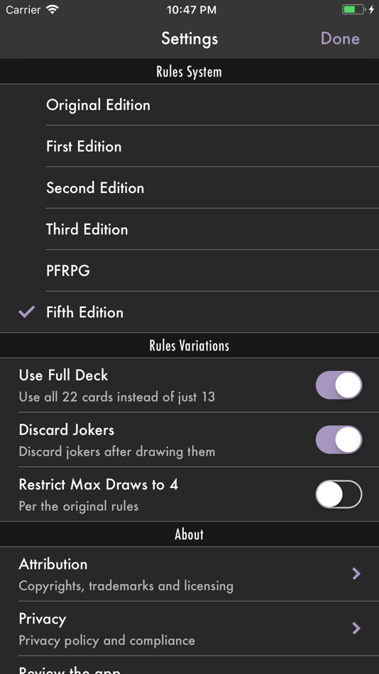 #4. The Deck of Many Things (iOS) 由: Jeremy Petter