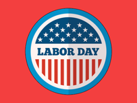 Labor Day - USA text stickers