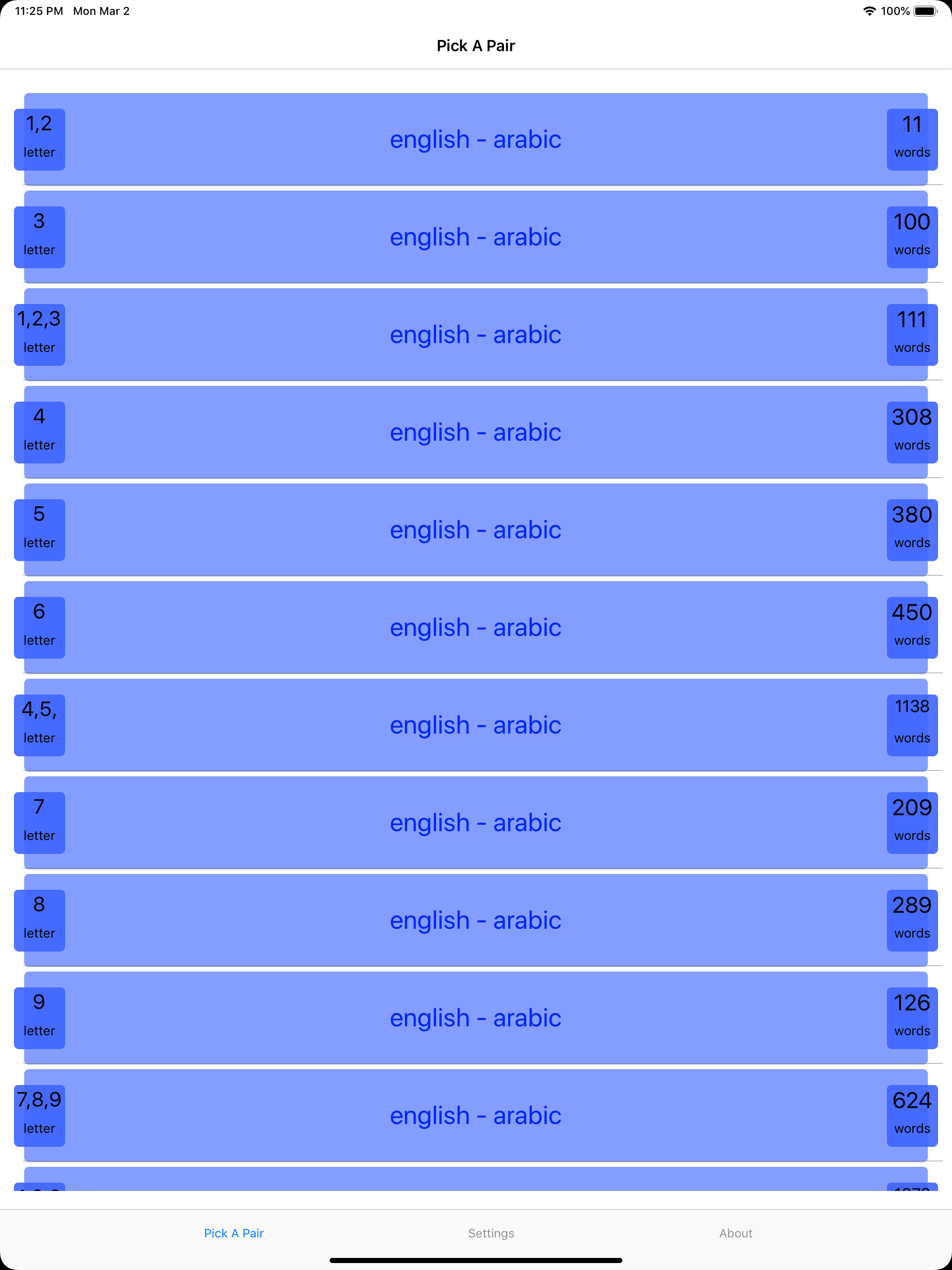 PickAPair Arabic - English