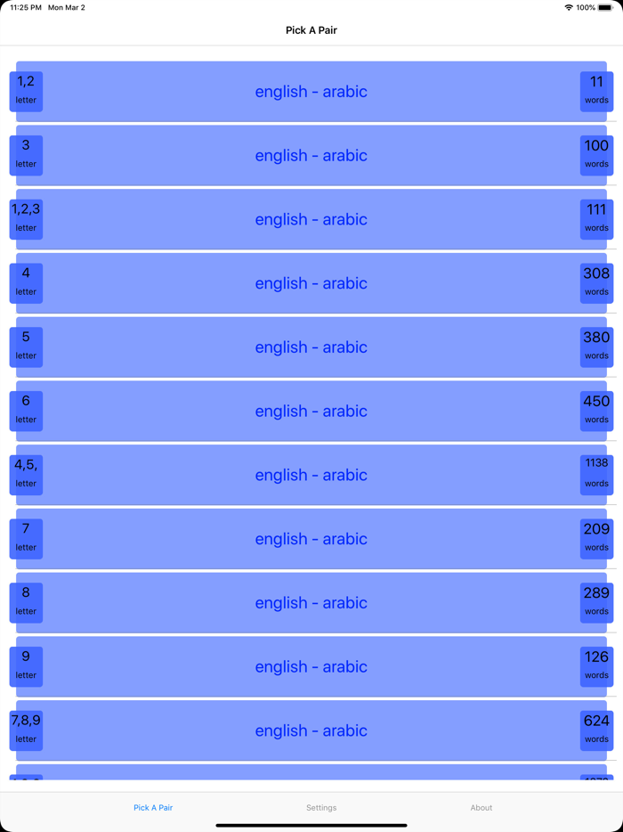 PickAPair Arabic - English