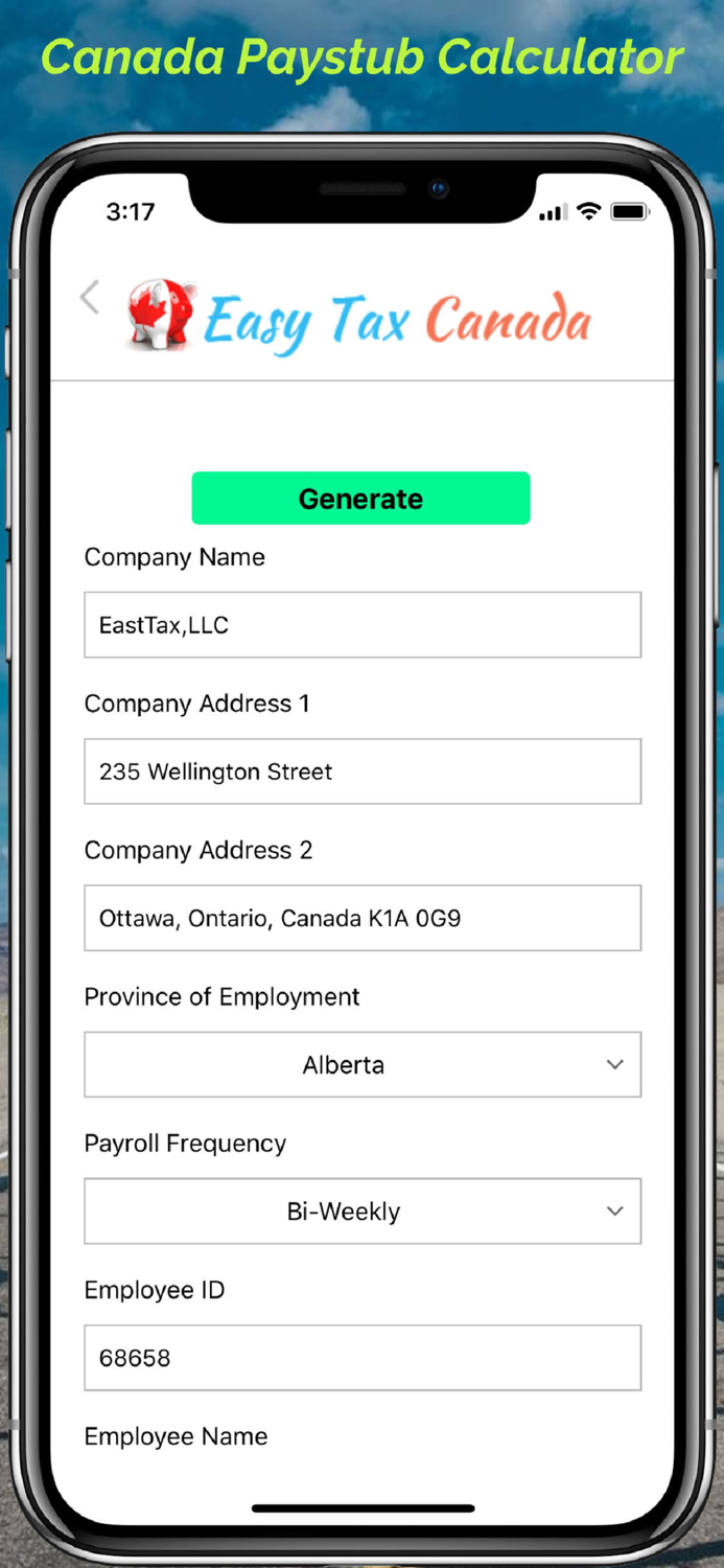 Canada Paystub Calculator