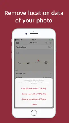 PhotoInfo -EXIF,GPS,remove GPS iPhone image 3