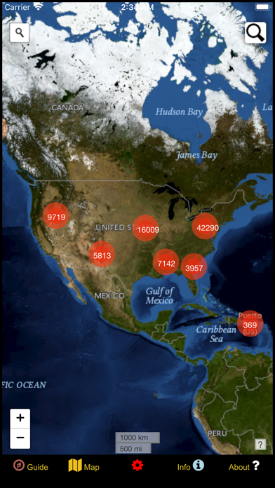 US Historical Places Point Map Screenshot