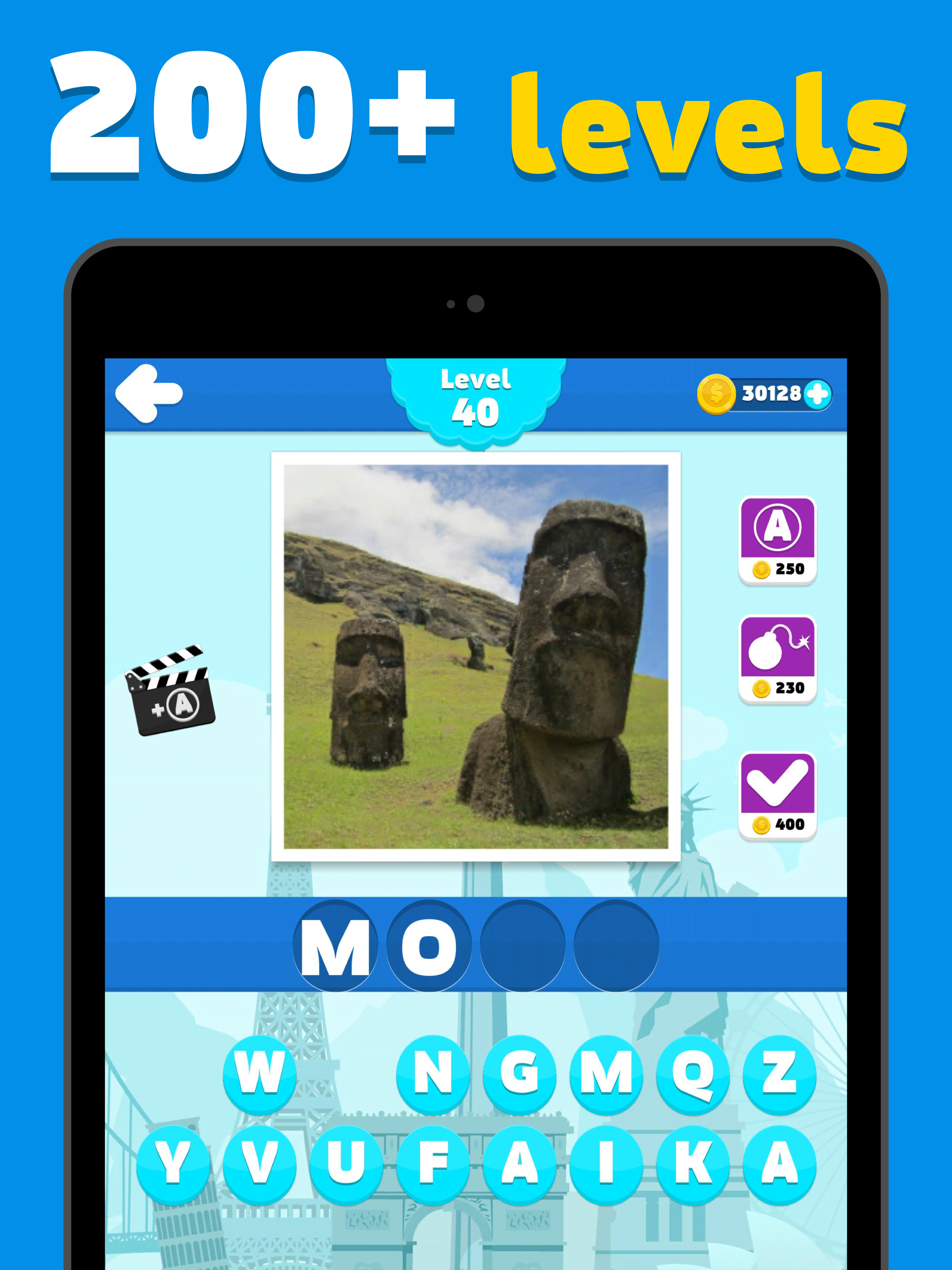 Attractions quiz - word game