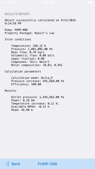 Screenshot von DWSIM Simulator auf dem iPhone 2