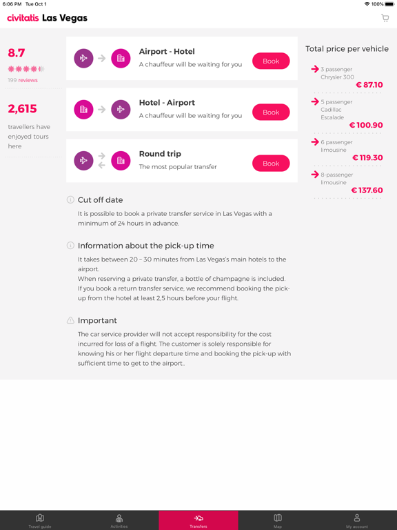 Las Vegas Guide Civitatis.com iPad screenshot 3 - Travel app