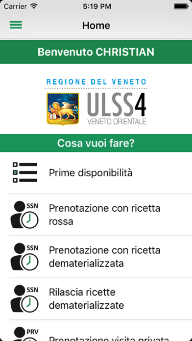 Screenshot #1 pour ULSS 4 iCUP Mobile