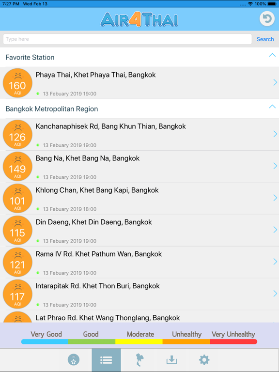 Air4Thai iPad screenshot 4 - Weather app