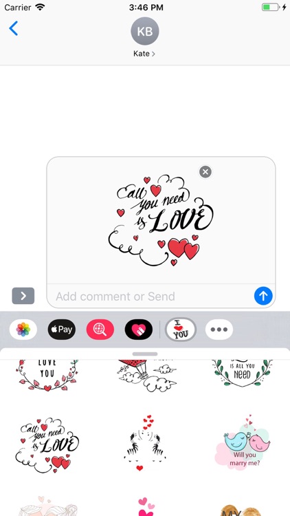 Cute Love Text Stickers Pack screenshot-5