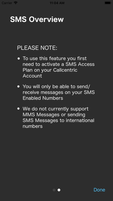 Callcentric SMS Screenshot