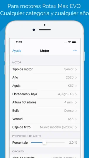 Captura de pantalla de Carburación Para Rotax Max EVO en iPhone 3