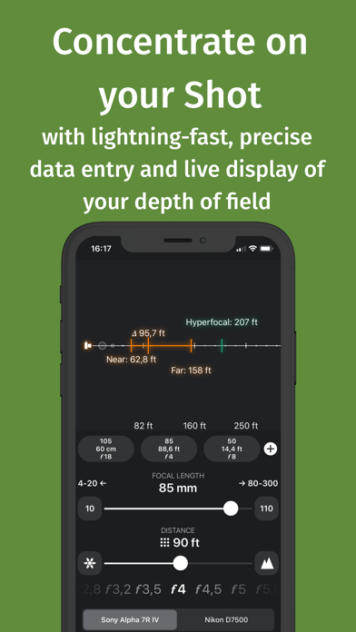 FF: Depth of Field Calculator Screenshot