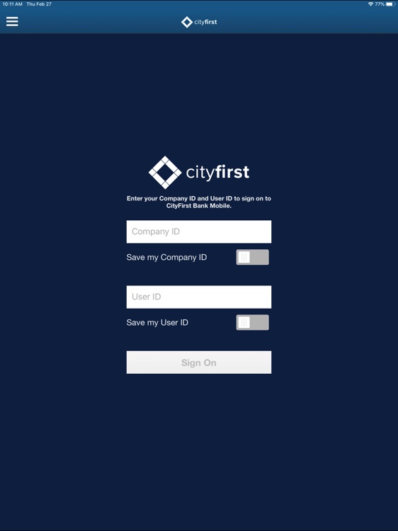 CityFirst Bank DC for iPad