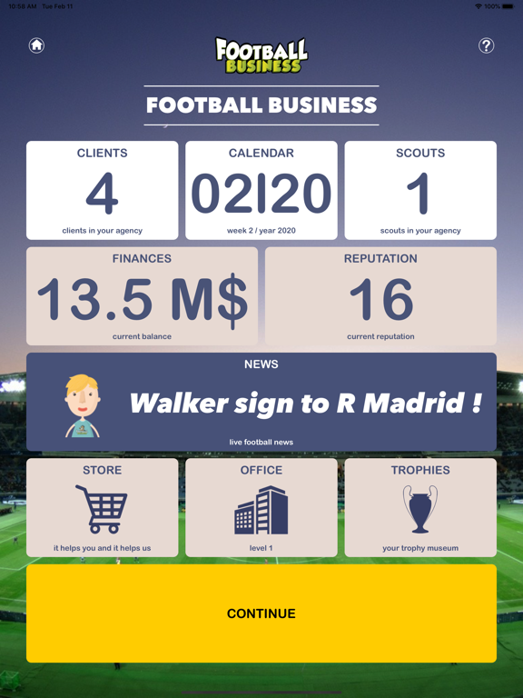 Soccer Business iPad screenshot 1 - Games app