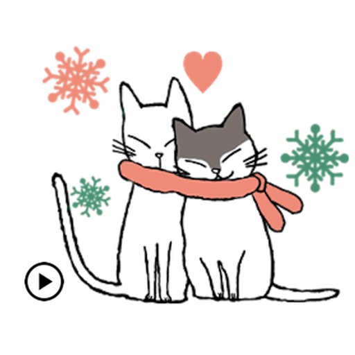 Animated Lovely Girl And Cat Icon