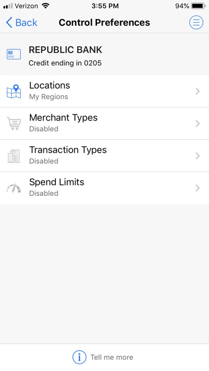 Republic Bank Card Controls screenshot-4