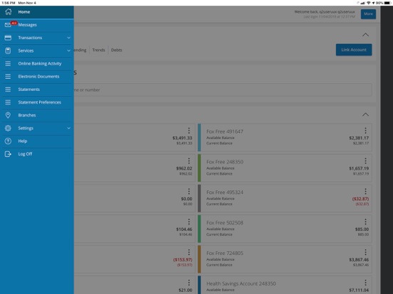 Fox Communities CU iPad screenshot 1 - Finance app