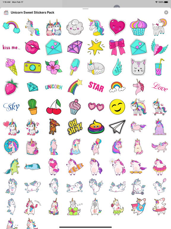 Screenshot #5 pour Unicorn Sweet Stickers Pack