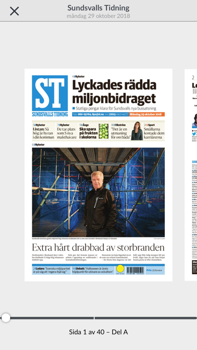 Sundsvalls Tidning e-tidning Screenshot