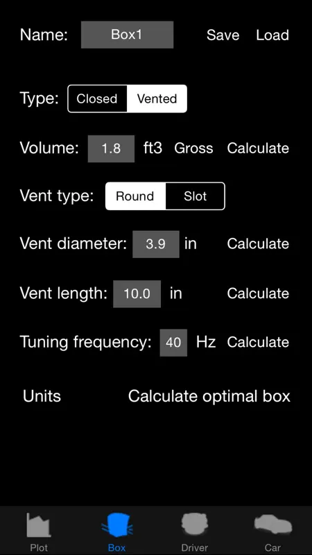 Woofer Box Calculator PRO screenshot 2 of 5