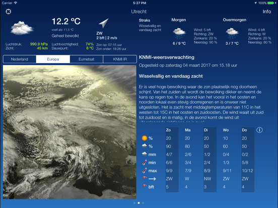 Het Weer in Nederland HD iPad app afbeelding 2