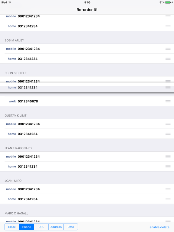 Reorder Contacts - Reorder It! iPad screenshot 4 - Utilities app