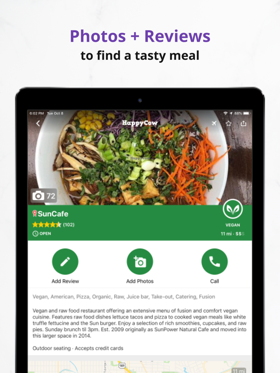 Veg Restaurant Guide for Vegetarian & Vegan Food by HappyCow screenshot